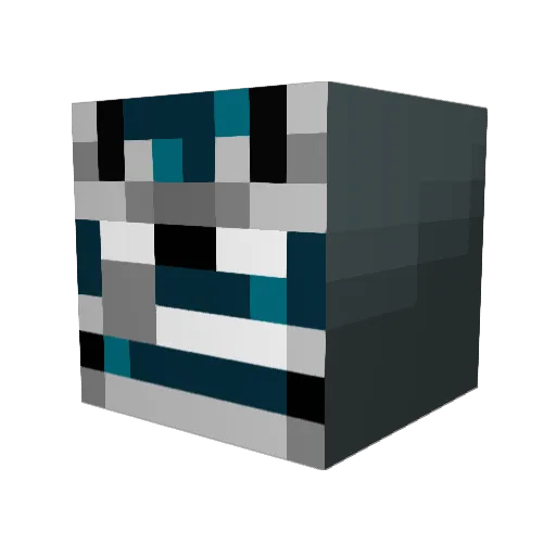Lumier Minecraft avatar head, 3D render