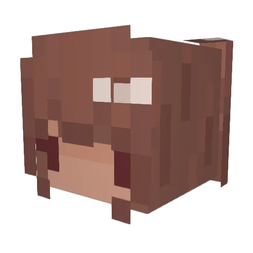 Lumilute Minecraft avatar head, 3D render