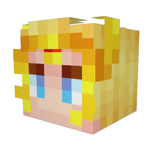 Luminareth Minecraft avatar head, 3D render