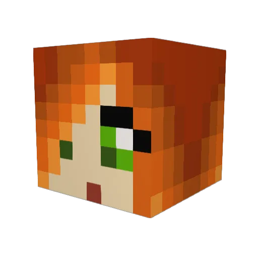 Luminedia Minecraft avatar head, 3D render