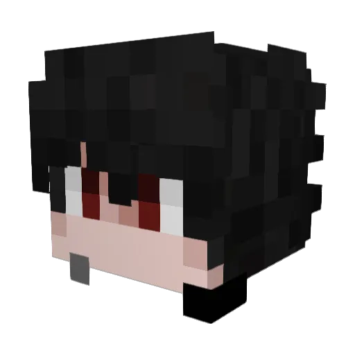 Luminiums Minecraft avatar head, 3D render
