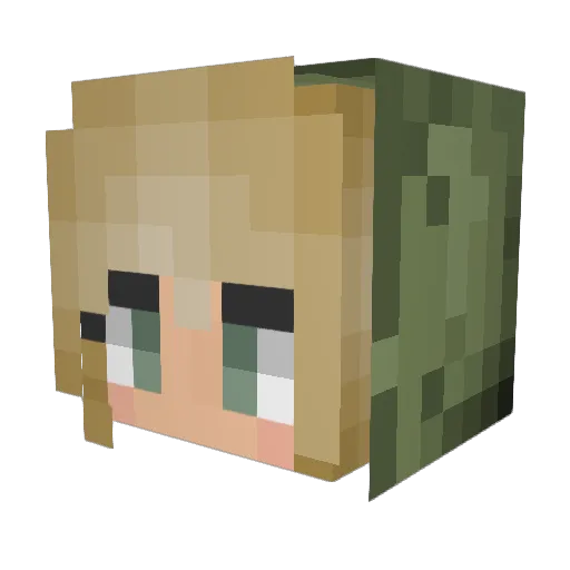 Luminous011 Minecraft avatar head, 3D render