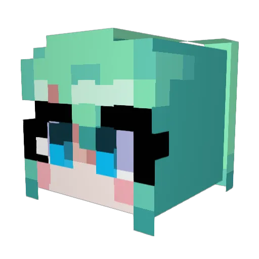 Luminous240 Minecraft avatar head, 3D render