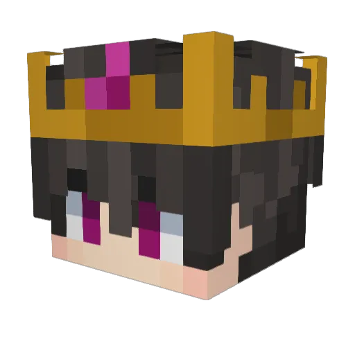 LuminousPink Minecraft avatar head, 3D render