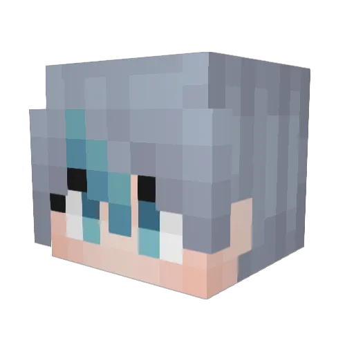 Luminouslyii Minecraft avatar head, 3D render