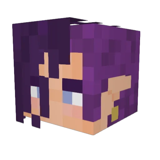 Luminoxie Minecraft avatar head, 3D render