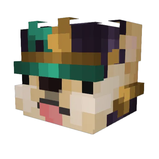 Luminut04 Minecraft avatar head, 3D render
