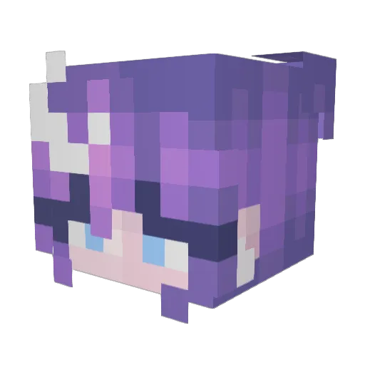 Luminut Minecraft avatar head, 3D render