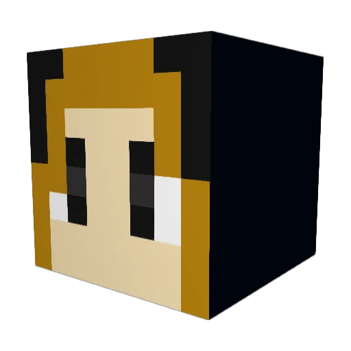 Lumistars Minecraft avatar head, 3D render