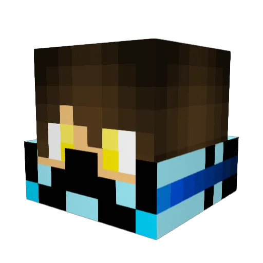 Lumiurin Minecraft avatar head, 3D render