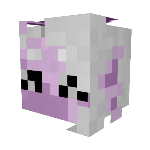 Lummino Minecraft avatar head, 3D render