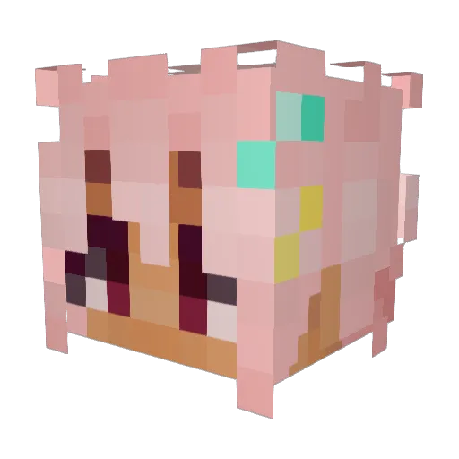 Lumowolf Minecraft avatar head, 3D render