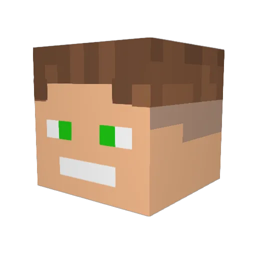 LumoxCraft Minecraft avatar head, 3D render