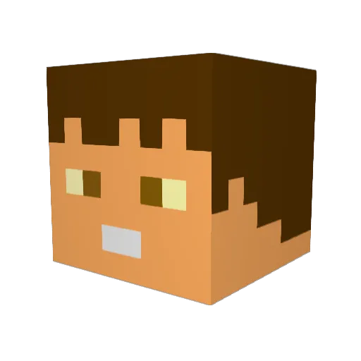LumpyCarrottop Minecraft avatar head, 3D render