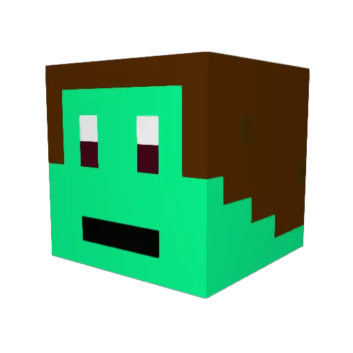 Lumpykk Minecraft avatar head, 3D render