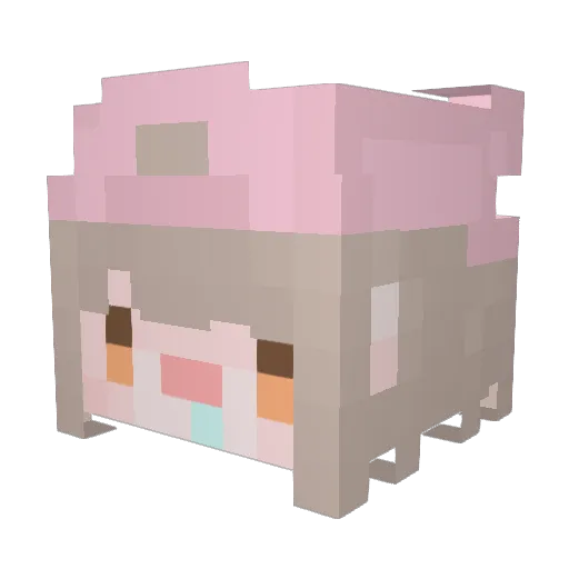 Lun0731 Minecraft avatar head, 3D render