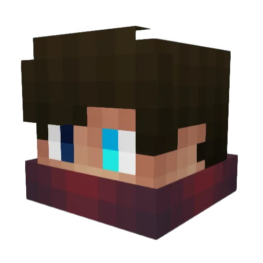 Lun0x Minecraft avatar head, 3D render