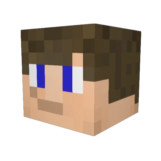 Lun878 Minecraft avatar head, 3D render