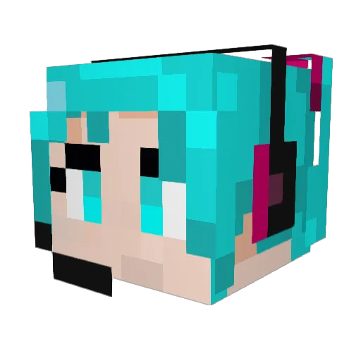 Luna114 Minecraft avatar head, 3D render