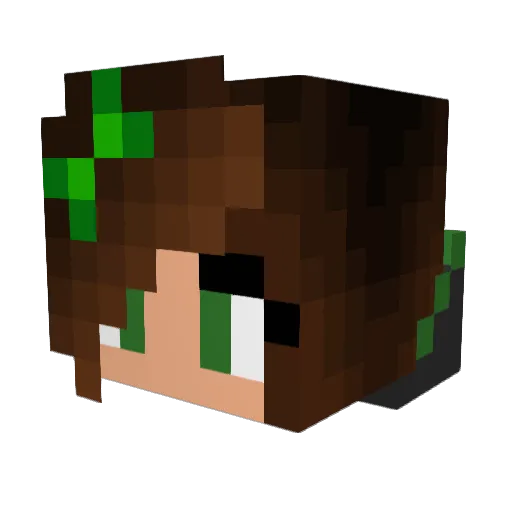 Luna255 Minecraft avatar head, 3D render