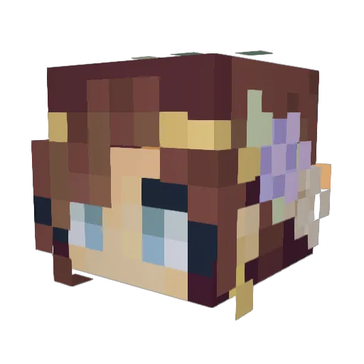 Luna3070 Minecraft avatar head, 3D render