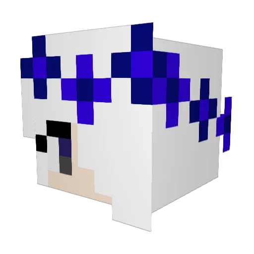 Luna366 Minecraft avatar head, 3D render