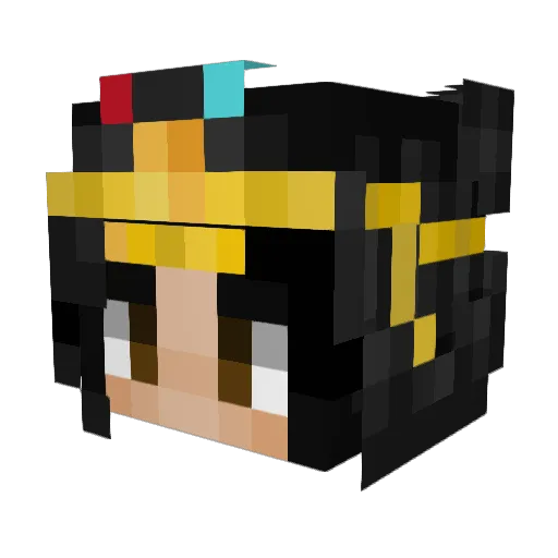 Luna8bit Minecraft avatar head, 3D render