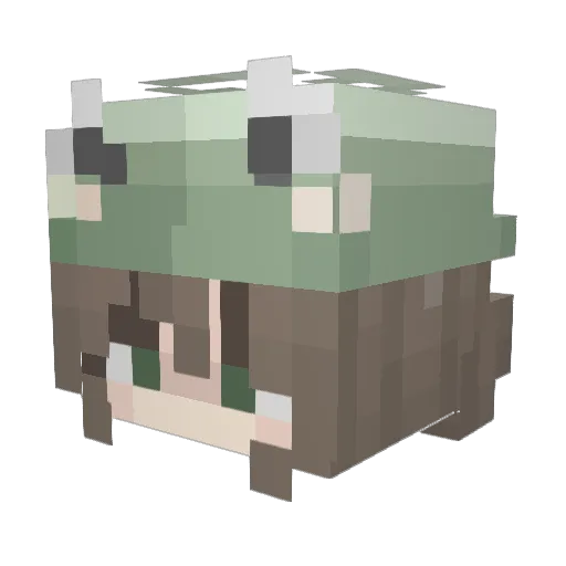 LunaCapella Minecraft avatar head, 3D render