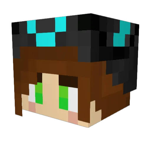 LunaCrysis Minecraft avatar head, 3D render