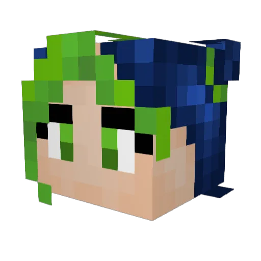 LunaDelGotham Minecraft avatar head, 3D render