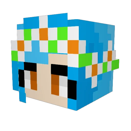LunaDewdrop Minecraft avatar head, 3D render