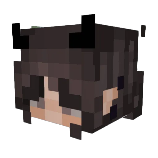 LunaFloral Minecraft avatar head, 3D render