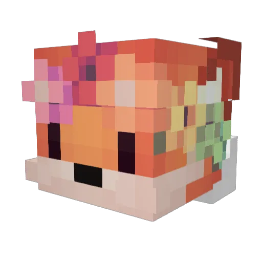 LunaFoxe Minecraft avatar head, 3D render