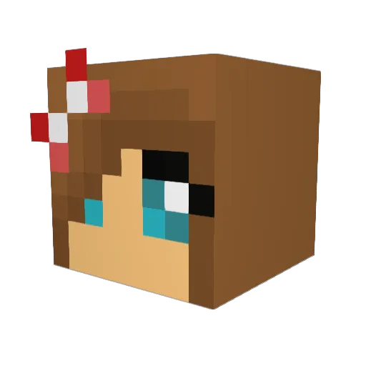 LunaGaia Minecraft avatar head, 3D render