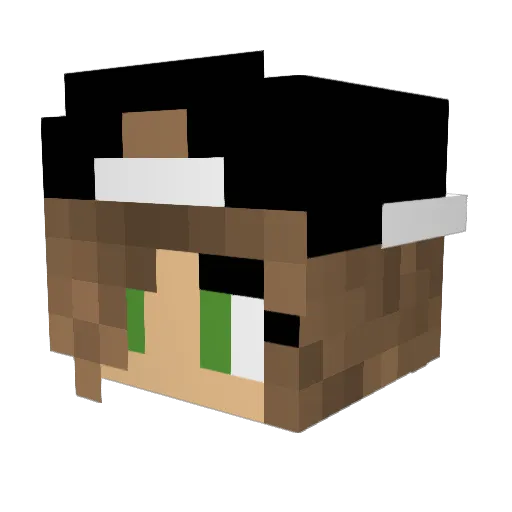 LunaGirl007 Minecraft avatar head, 3D render