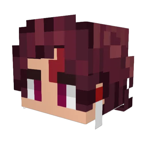 LunaGlo3 Minecraft avatar head, 3D render