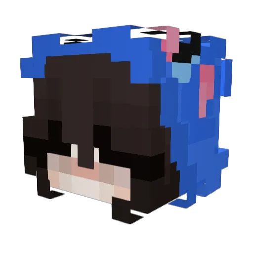 LunaHiro Minecraft avatar head, 3D render