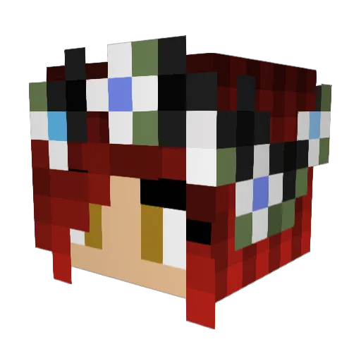 LunaKat Minecraft avatar head, 3D render
