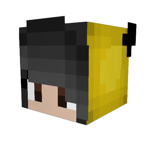 LunaKatx Minecraft avatar head, 3D render