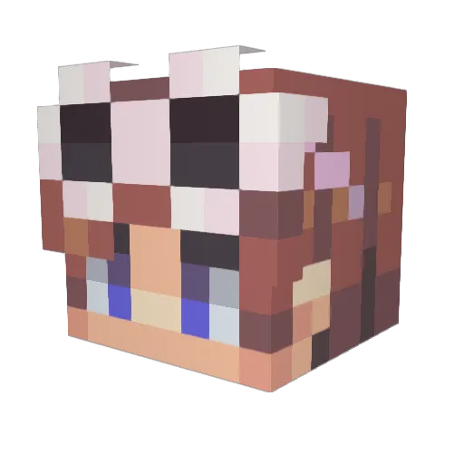 LunaLuLane Minecraft avatar head, 3D render
