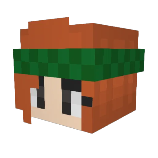 LunaLuz Minecraft avatar head, 3D render