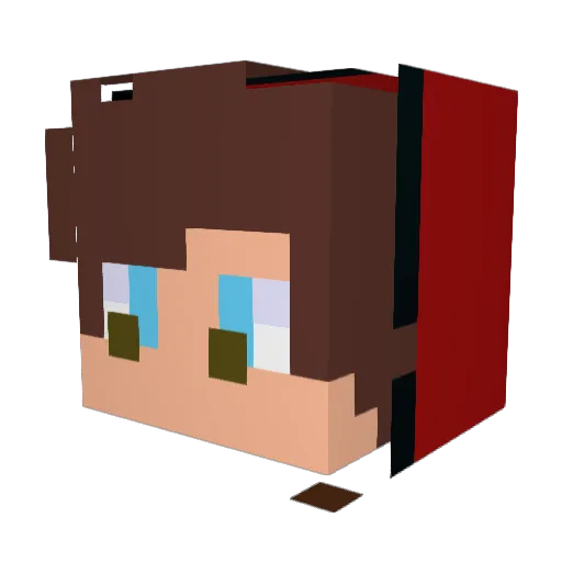 LunaMelon Minecraft avatar head, 3D render