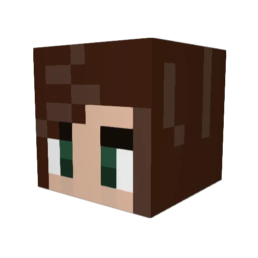 LunaMoonDark Minecraft avatar head, 3D render