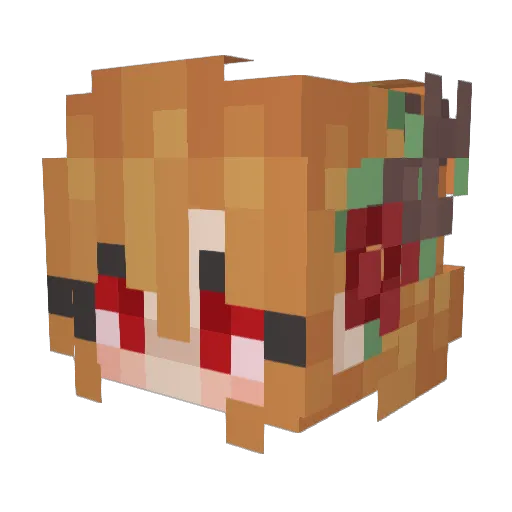 LunaMushroom024 Minecraft avatar head, 3D render