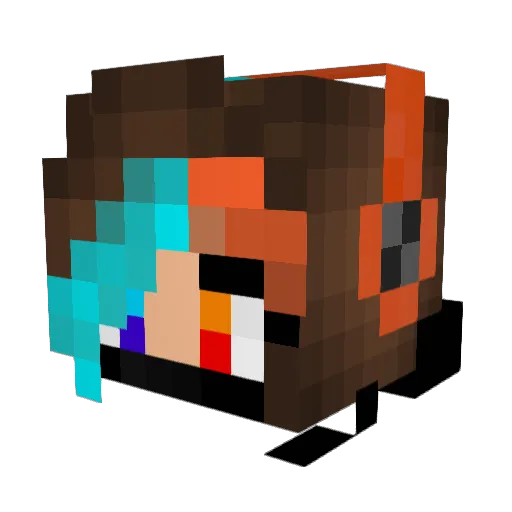 LunaNoir2020 Minecraft avatar head, 3D render