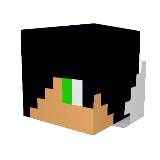 LunaOrigin Minecraft avatar head, 3D render