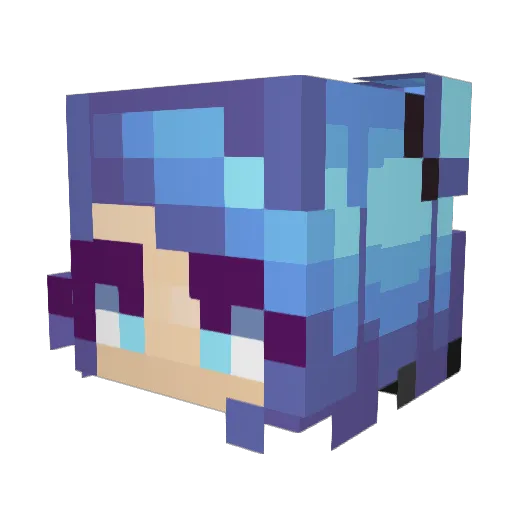 LunaPix Minecraft avatar head, 3D render