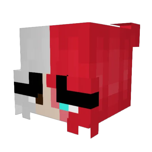 LunaPro18 Minecraft avatar head, 3D render