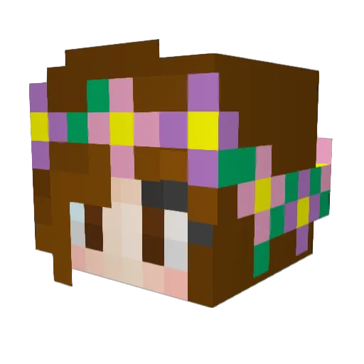 LunaQueen Minecraft avatar head, 3D render