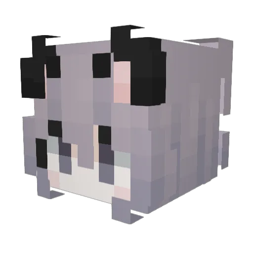 LunaRrisu Minecraft avatar head, 3D render